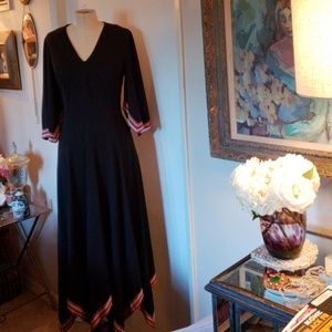 Vintage Black Dress with Retro Sleeves